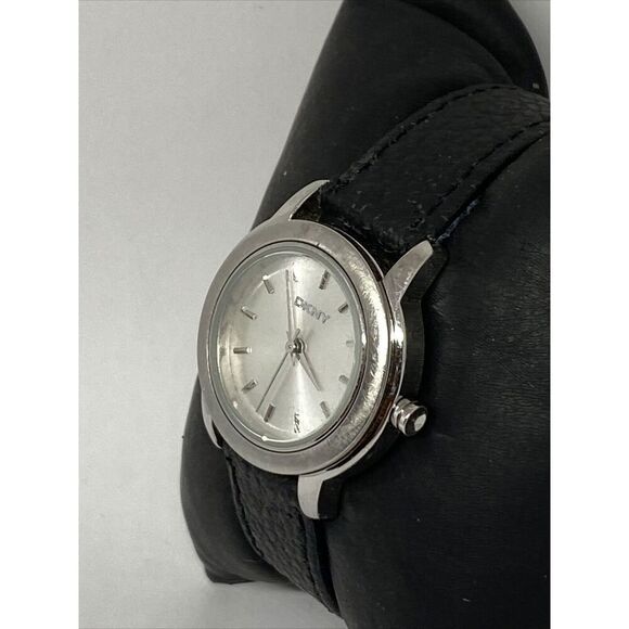 DKNY NY-8552 Women\'s Black Leather Analog Silver Dial Quartz Wrist Watch JK595 main image 7